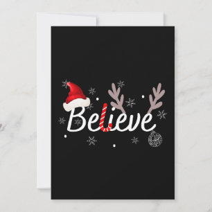 Believe Christmas Pyjamas Santa T-Shirt Invitation