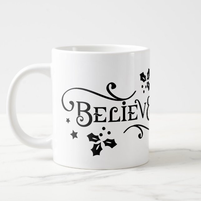 Believe /Christmas Quote/ Personalised Mug (Left)
