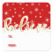 Believe Christmas Red Handwritten Gift Tag Sticker
