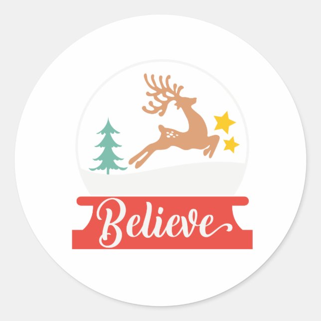 Believe Christmas Sticker – Inspirational Holiday  (Front)