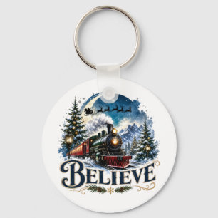 Believe Christmas Train Key Ring