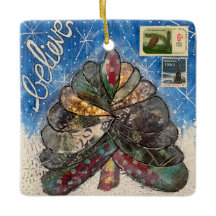 Believe Christmas Tree and Stamps