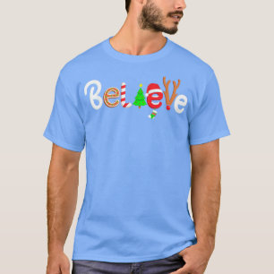 Believe Christmas Tree Team Santa Boys Girls Toddl T-Shirt
