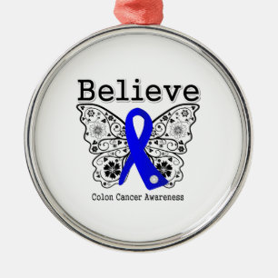 Believe - Colon Cancer Butterfly Metal Tree Decoration