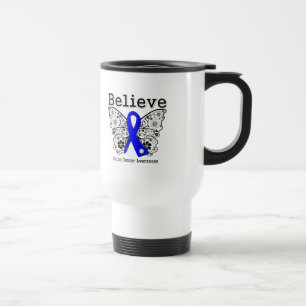 Believe - Colon Cancer Butterfly Travel Mug