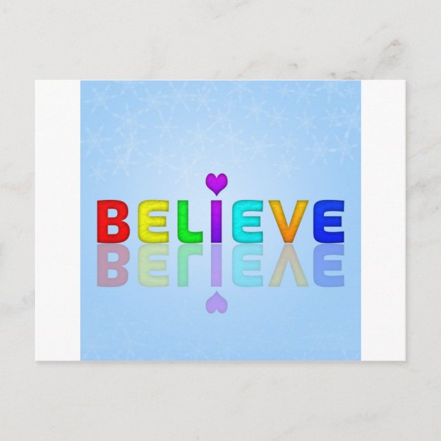 BELIEVE colourful Mindfulness Expression Gift Postcard (Front)