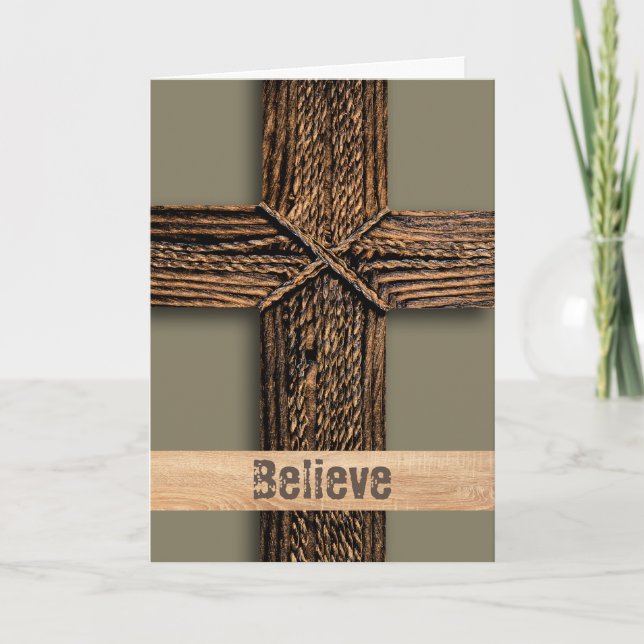 Believe Copper Cross John 3:15 Encouragement  Card (Front)