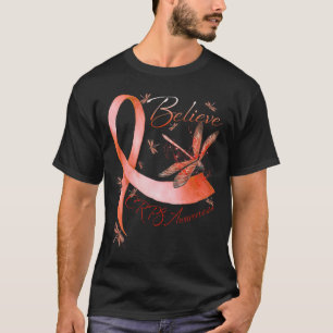 Believe Crps Awareness Orange Ribbon Dragonfly Lov T-Shirt