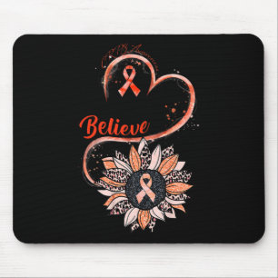 Believe CRPS Awareness Orange Ribbon Sunflower Lov Mouse Mat