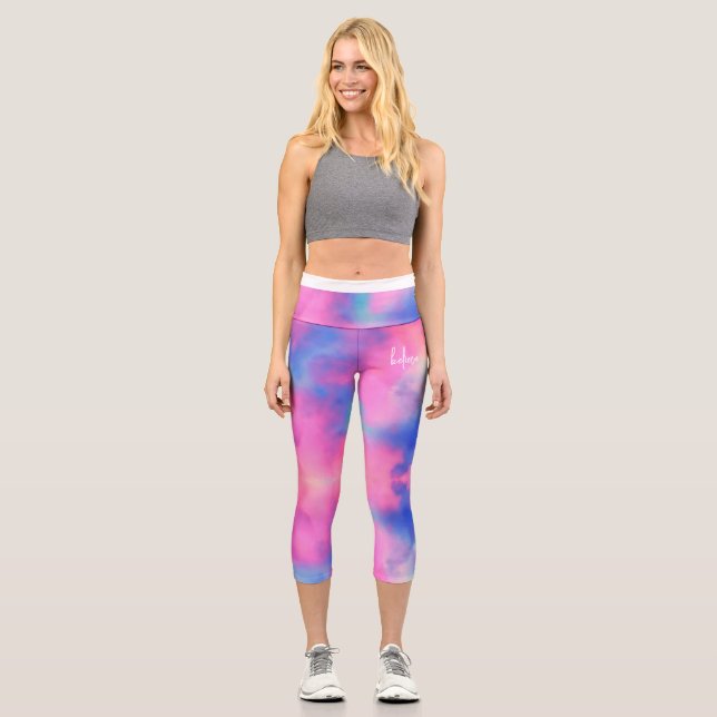 believe custom tyedye capri leggings lover workout (Front)