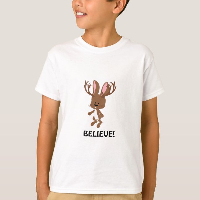 Believe! Cute Jackalope T-Shirt (Front)