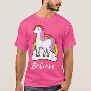 Believe Cute Unicorn Christmas Gift T-Shirt