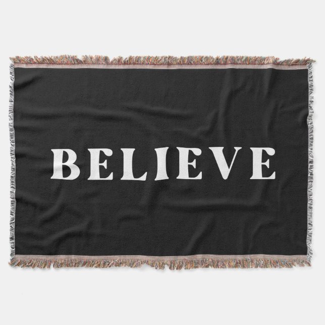 Believe design throw blanket (Front)