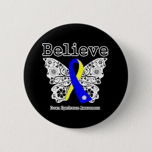 Believe Down Syndrome Awareness 6 Cm Round Badge
