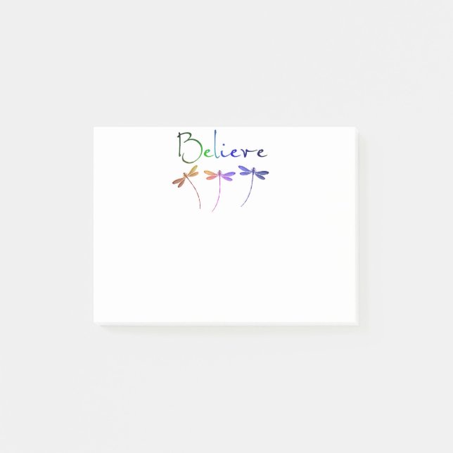 Believe dragonflies post-it notes (Front)