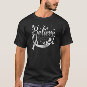 Believe Dyslexia Awareness Butterfly   T-Shirt