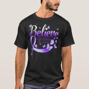 Believe Epilepsy Awareness Butterfly T-Shirt