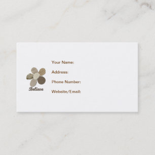 BELIEVE Fabric Flower Collage Business Card