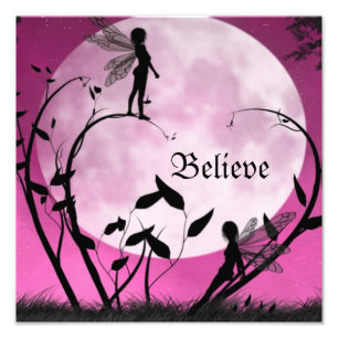 Believe fairy moon print