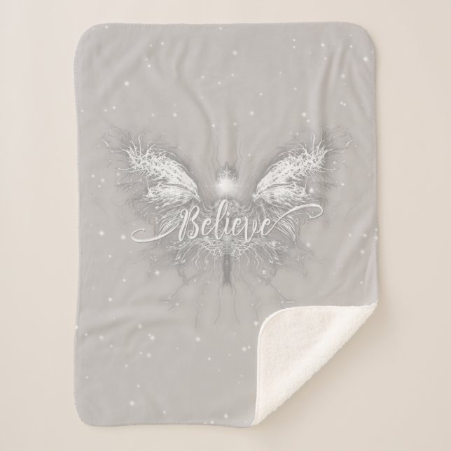 Believe Fairy Starlight Fantasy Sherpa Blanket (Front)