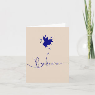 Believe-Falling Pig Feathers Card