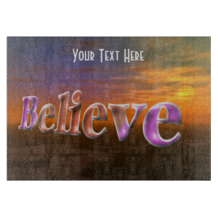 Believe Fantasy Sky Inspirational Cutting Board