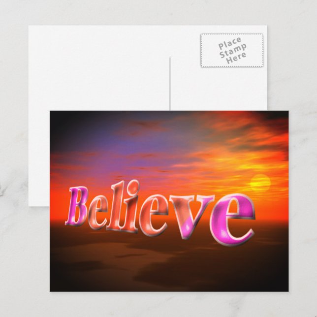 Believe Fantasy Sky Inspirational Postcard (Front/Back)