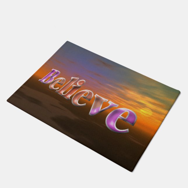 Believe Fantasy Sun Sky Inspirational  Doormat (Angled)