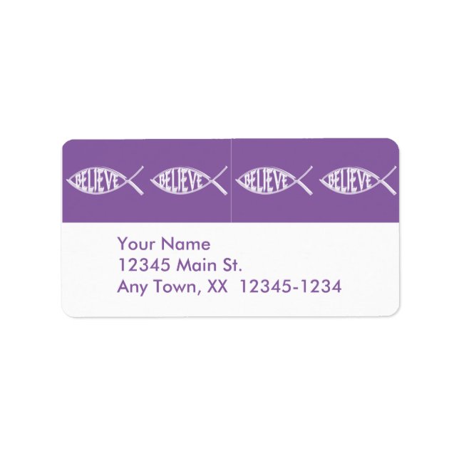 Believe Fish Lavender Label (Front)