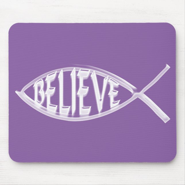 Believe Fish Lavender Mouse Mat (Front)