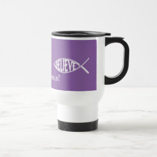 Believe Fish Lavender Travel Mug
