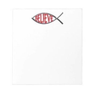 Believe Fish- Red Notepad