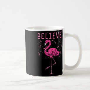 Believe Flamingo Pink Ribbon Breast Cancer Awarene Coffee Mug
