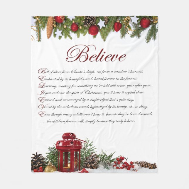 "Believe" Fleece Blanke Blanket (Front)