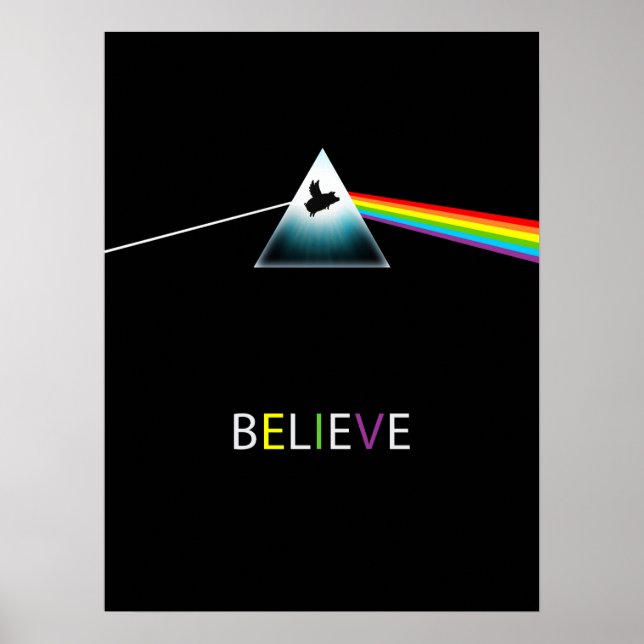 Believe-Flying Pig Prism Design Poster (Front)