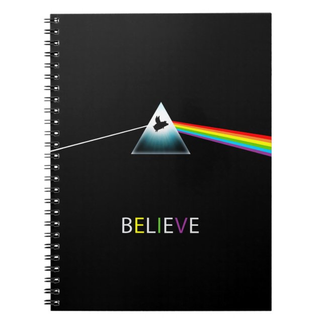 Believe-Flying Pig Prism Notebook (Front)