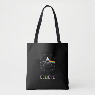 BELIEVE-Flying Pig Prism Tote Bag