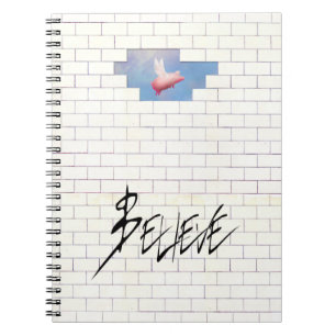 believe-flying pig through the wall notebook