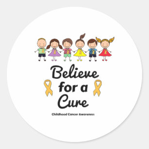 Believe For A Cure Childhood Cancer Awareness Classic Round Sticker