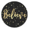 Believe Gold Writing Christmas Envelope Seal or