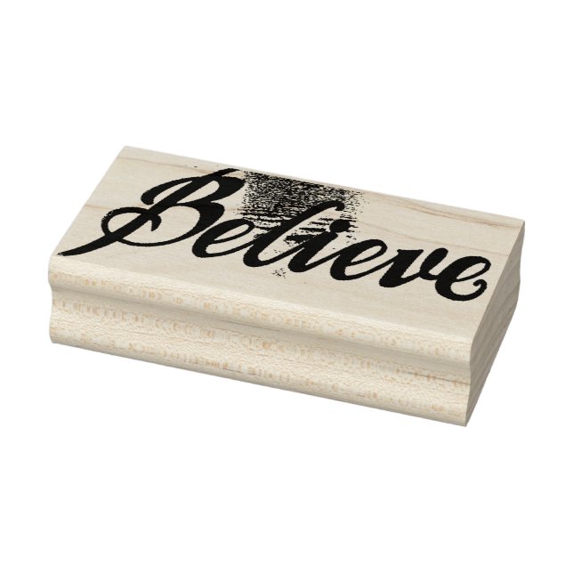 Believe Graphic Art Holiday Wood Art Stamp (Stamp)
