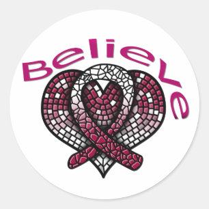 Believe Head and Neck Cancer Classic Round Sticker