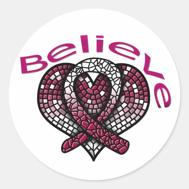 Believe Head and Neck Cancer Classic Round Sticker (Front)