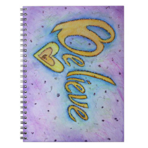 Believe Heart Word Art Journal Notebook