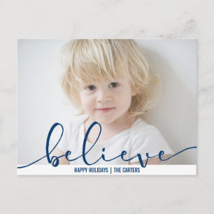 Believe HOLIDAY BLUE  Hand Letter Script PHOTO