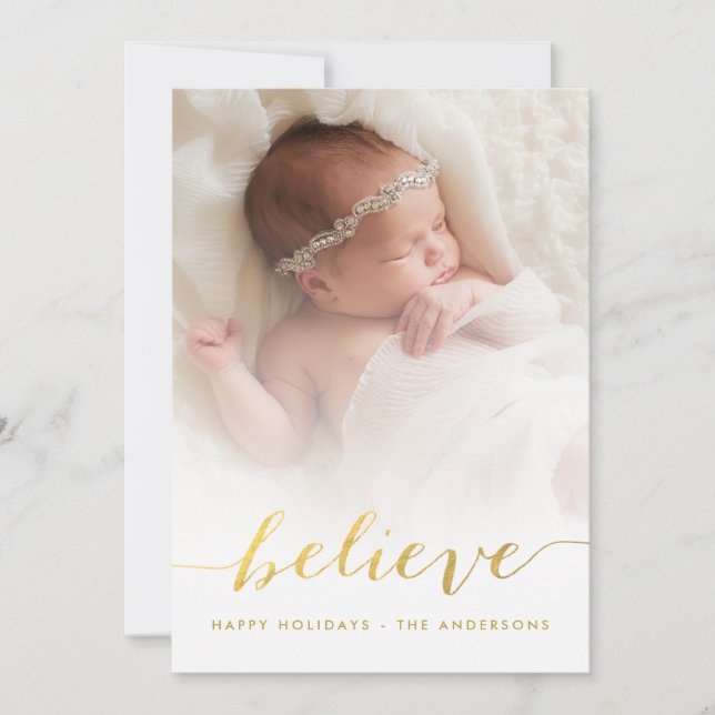 Believe Holiday Photo Card (Front)