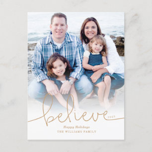 Believe Holiday Photo Postcard