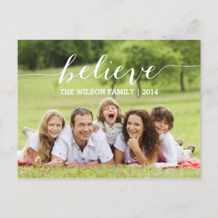 Believe   Holiday Photo Postcard