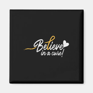 Believe In A Cure Childhood Cancer Ribbon Awarenes Magnet