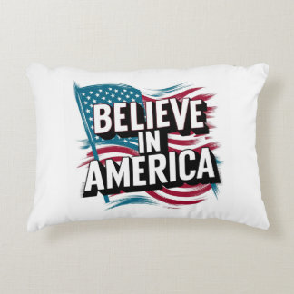 Believe in America Inspirational Pillow" Decorative Cushion